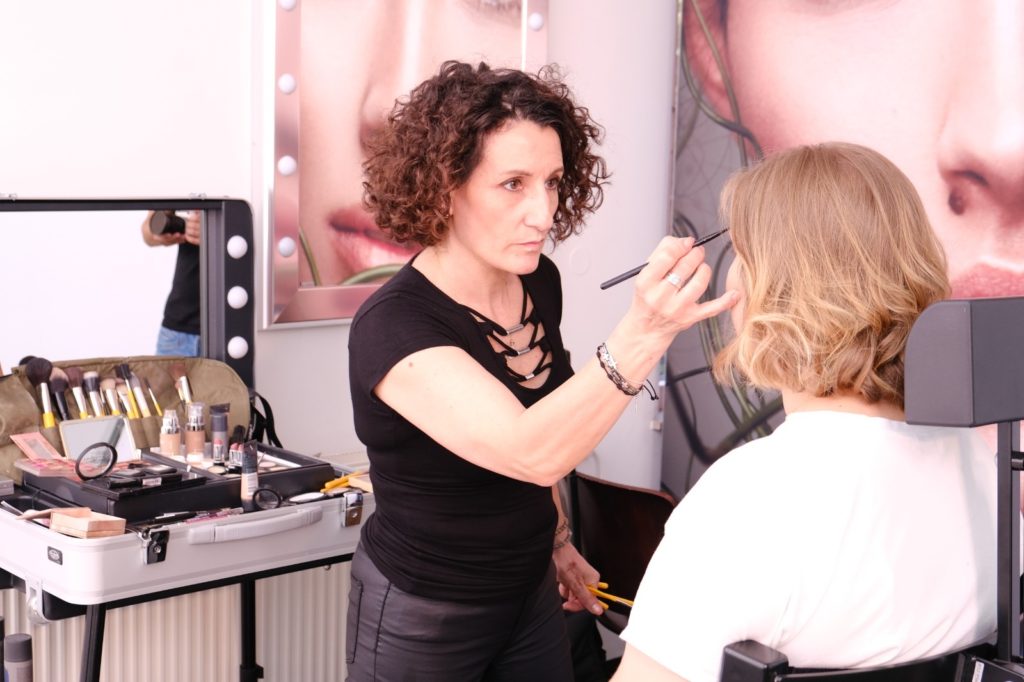 makeup station beim Business Shootig im Cantoni Showroom